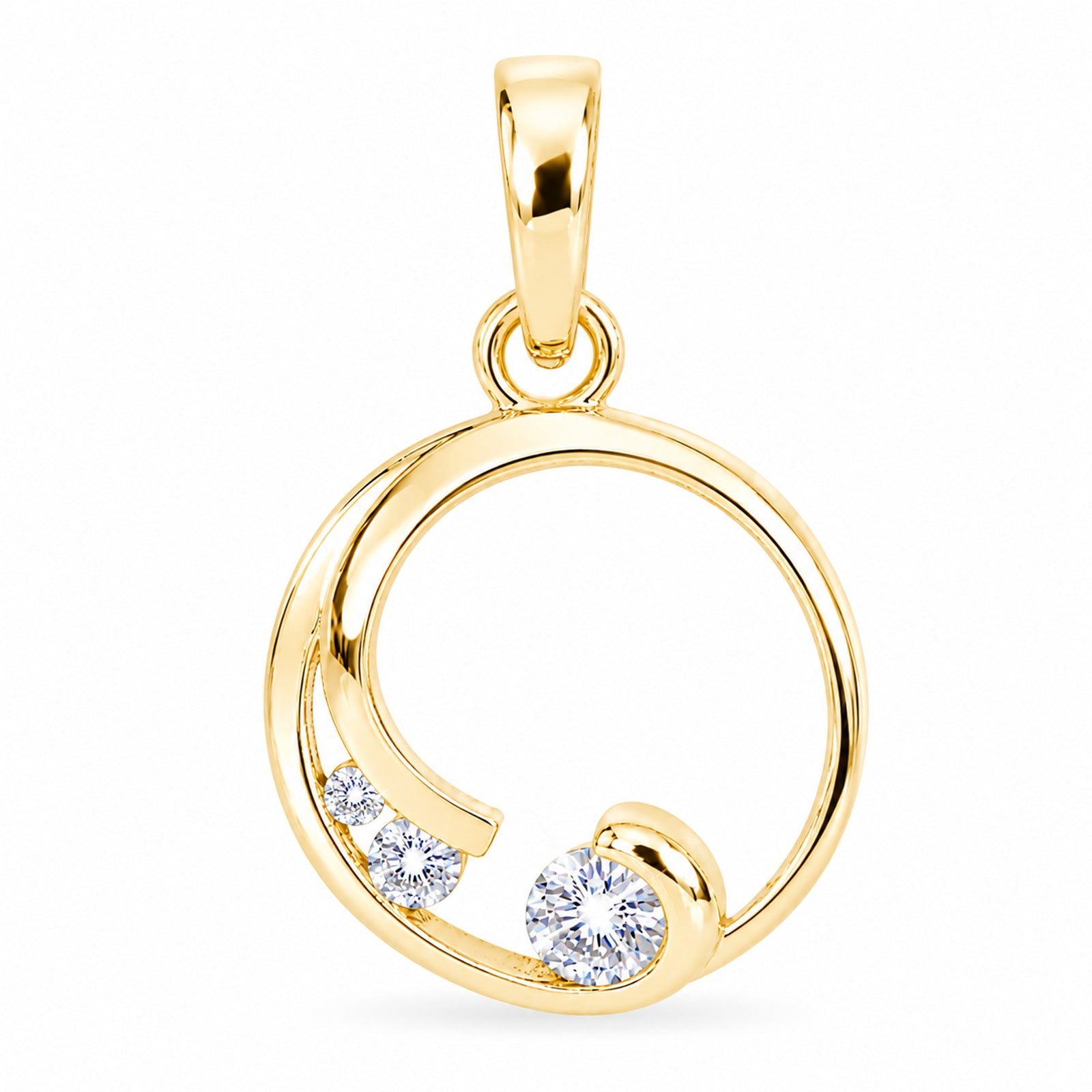 Kette mit Anhänger Gold 333/000, Zirkonia -Länge wählbar-