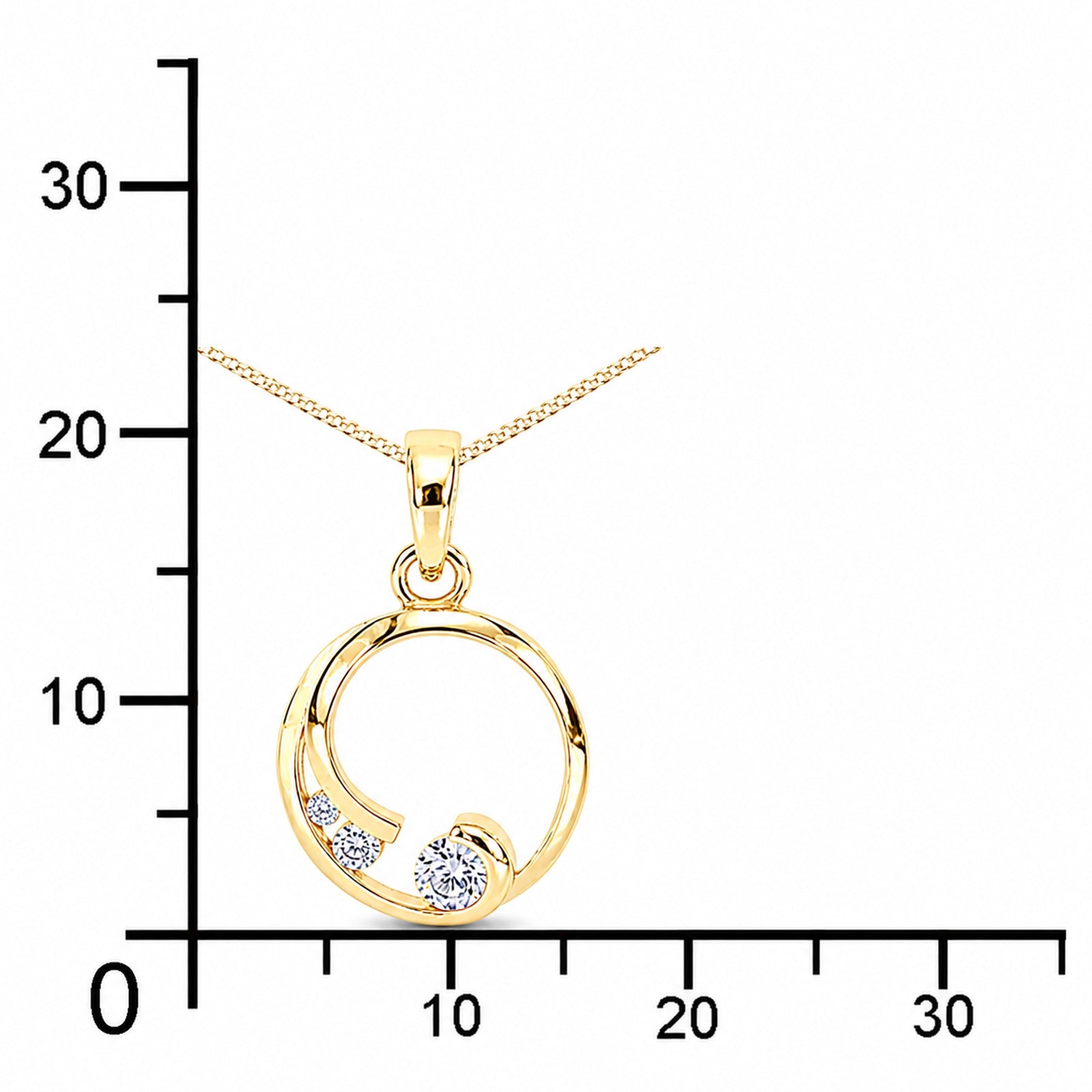 Kette mit Anhänger Gold 333/000, Zirkonia -Länge wählbar-