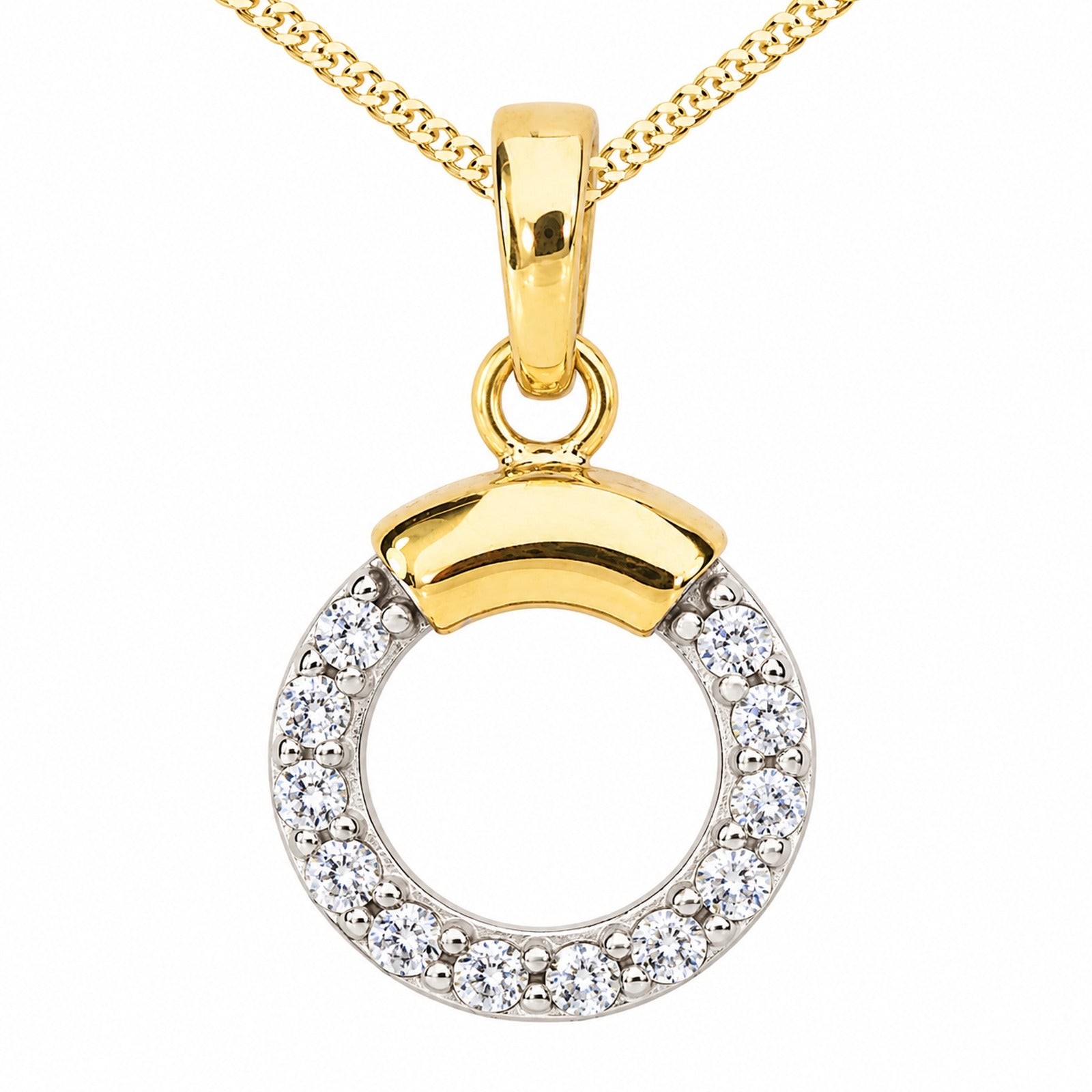 Kette mit Anhänger Gold 333/000, Zirkonia -Länge wählbar-