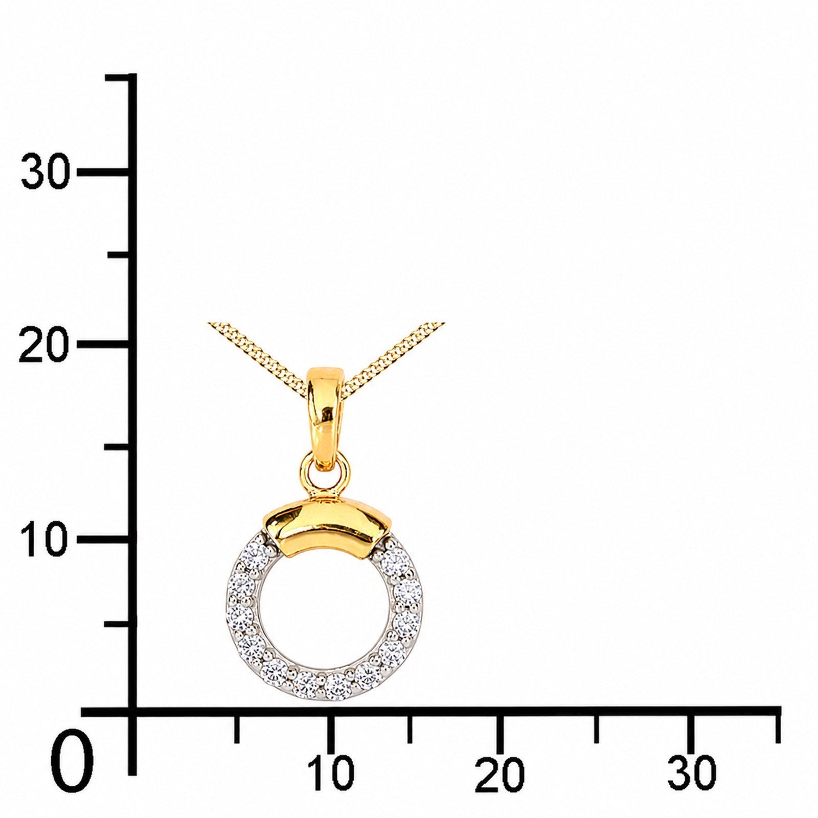 Kette mit Anhänger Gold 333/000, Zirkonia -Länge wählbar-