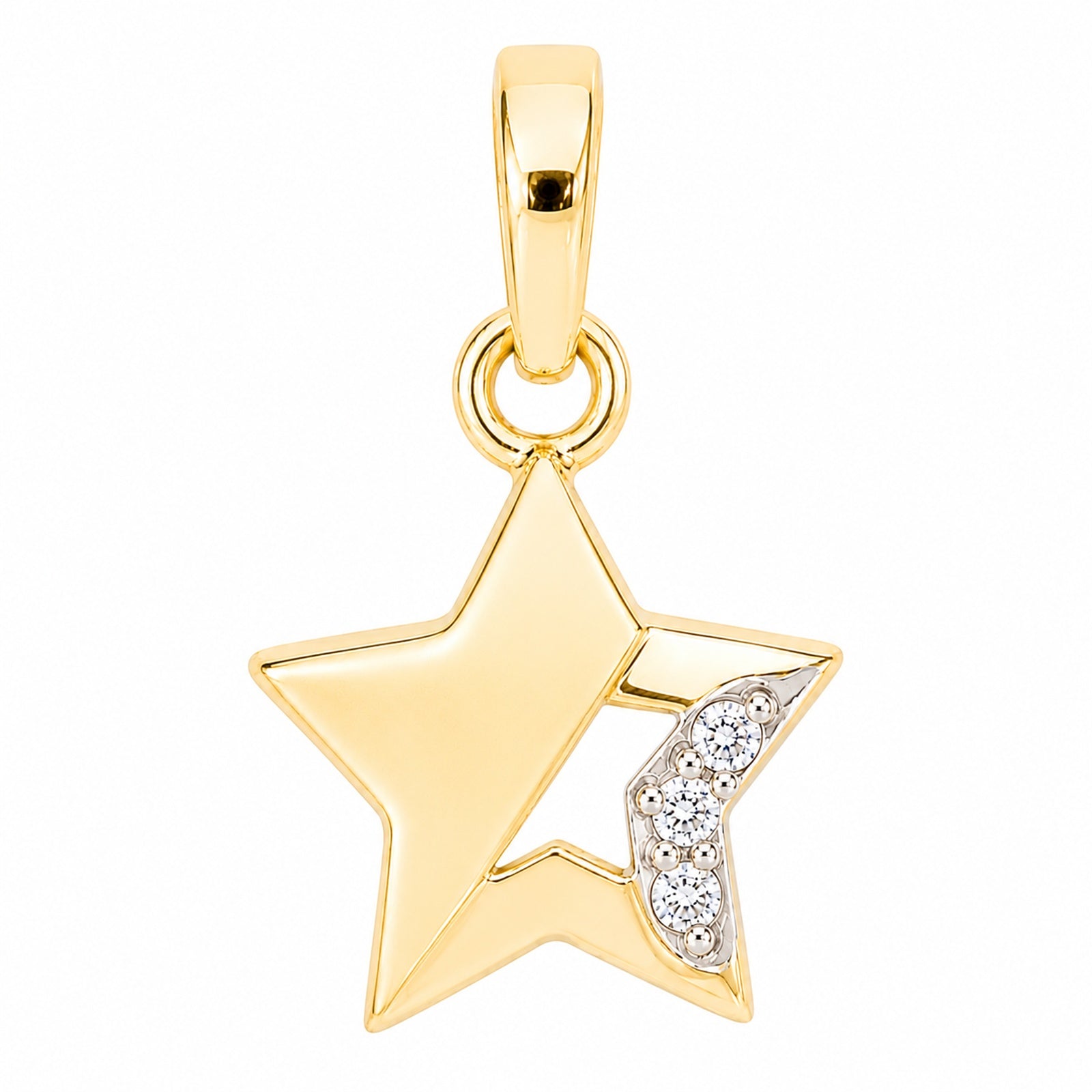 Anhänger Stern, Gold 333/000, Zirkonia