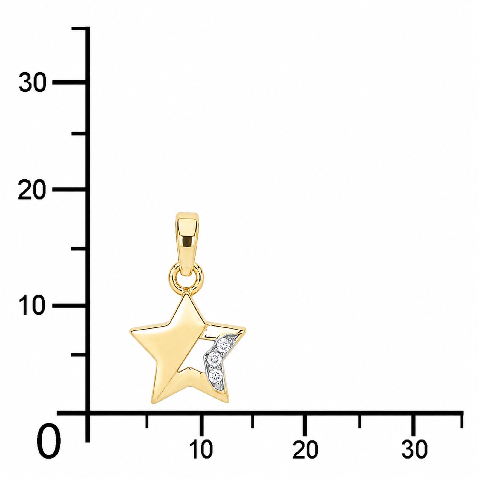 Anhänger Stern, Gold 333/000, Zirkonia