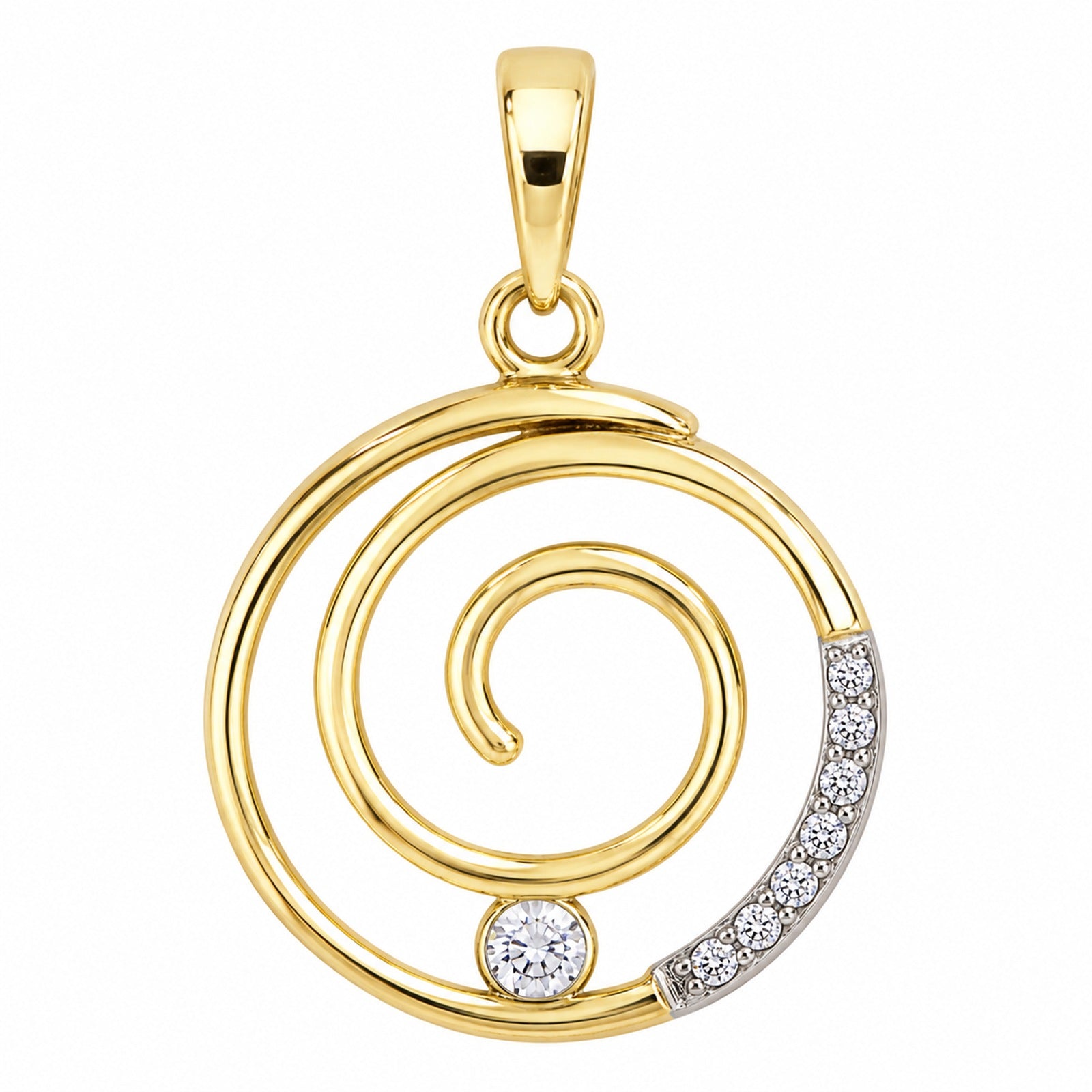 Kette mit Anhänger Gold 333/000, Spirale, Zirkonia -Länge wählbar-