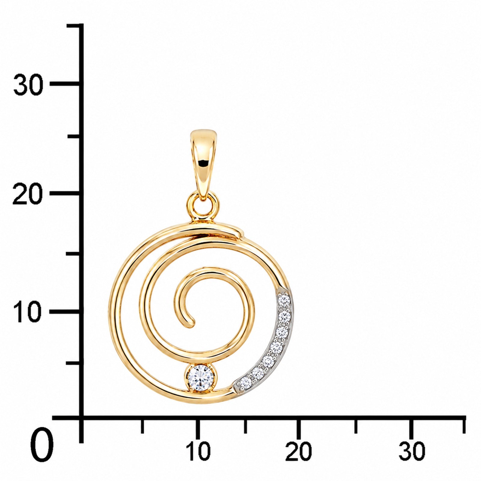 Anhänger Gold 333/000, Spirale, Zirkonia