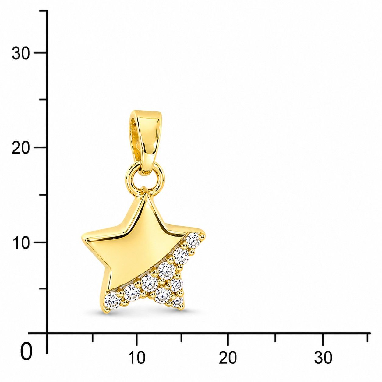 Anhänger Gold 333/000, Stern, Zirkonia
