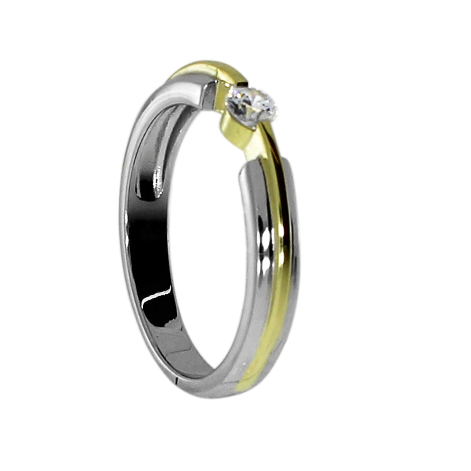Ring Silber/vergoldet , Zirkonia -Größe wählbar-