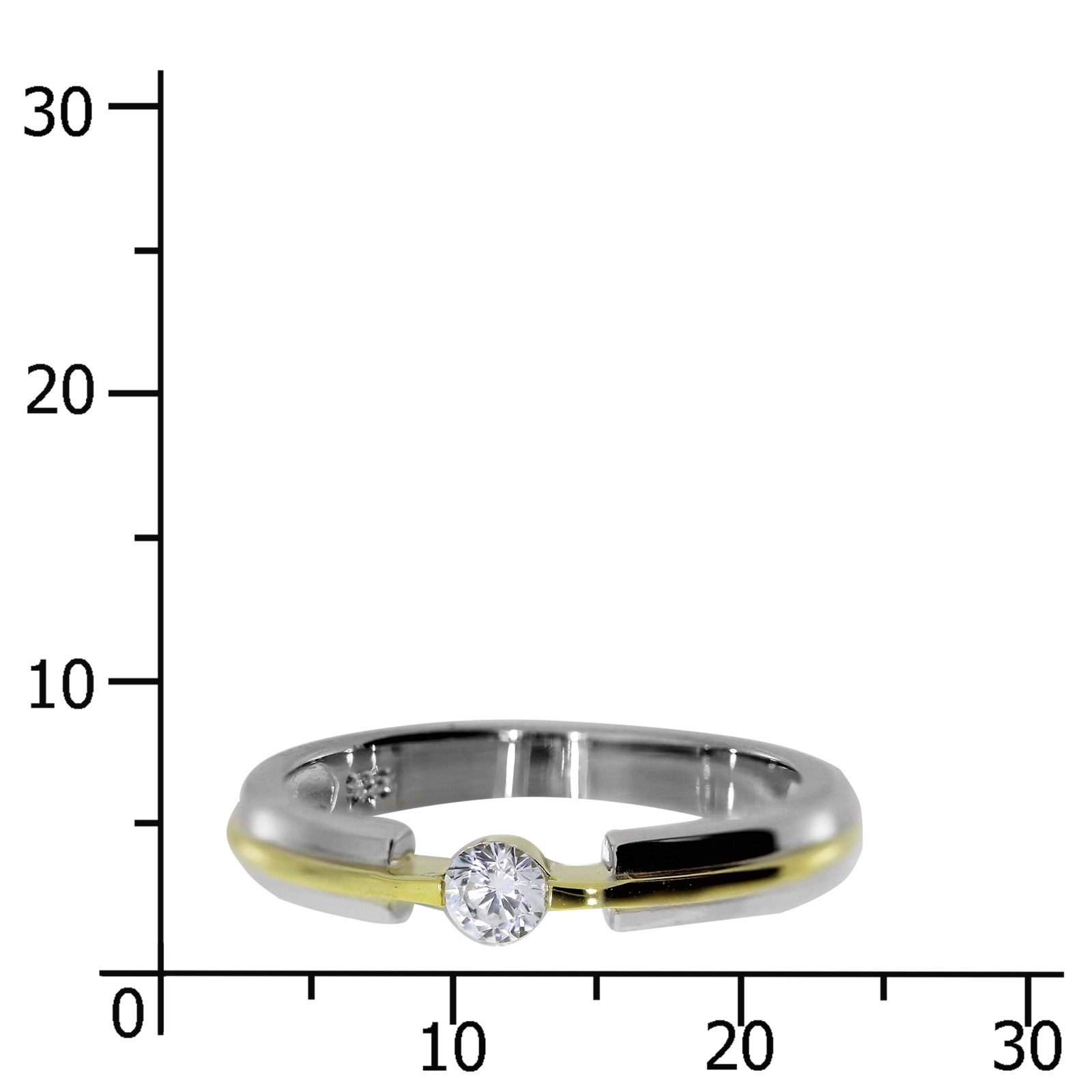 Ring Silber/vergoldet , Zirkonia -Größe wählbar-