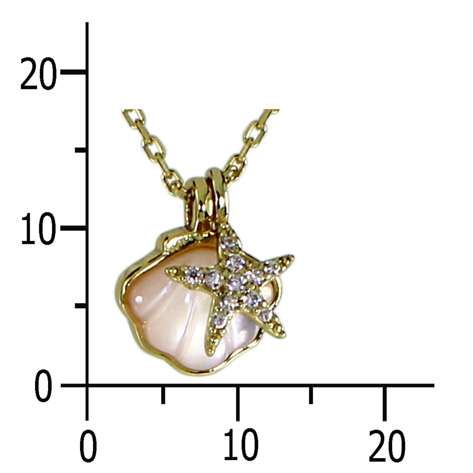 Kette mit Anhänger, Silber 925/000/vergoldet/ Seestern/Muschel