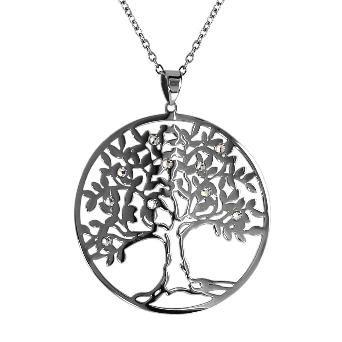 Kette mit Anhänger, Edelstahl "Lebensbaum"