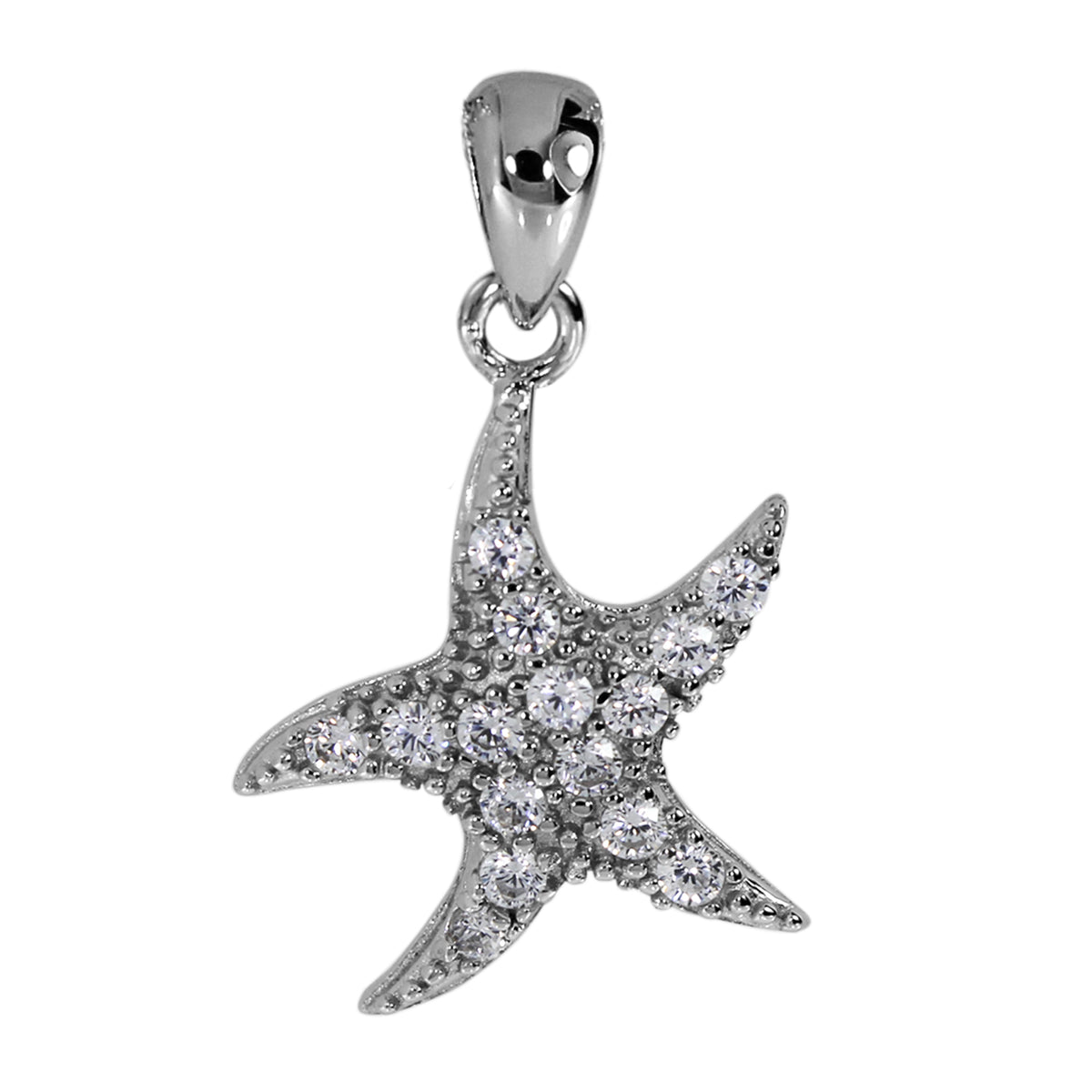 Kette mit Anhänger "Seestern" Silber 925/000,  Zirkonia -Länge wählbar-