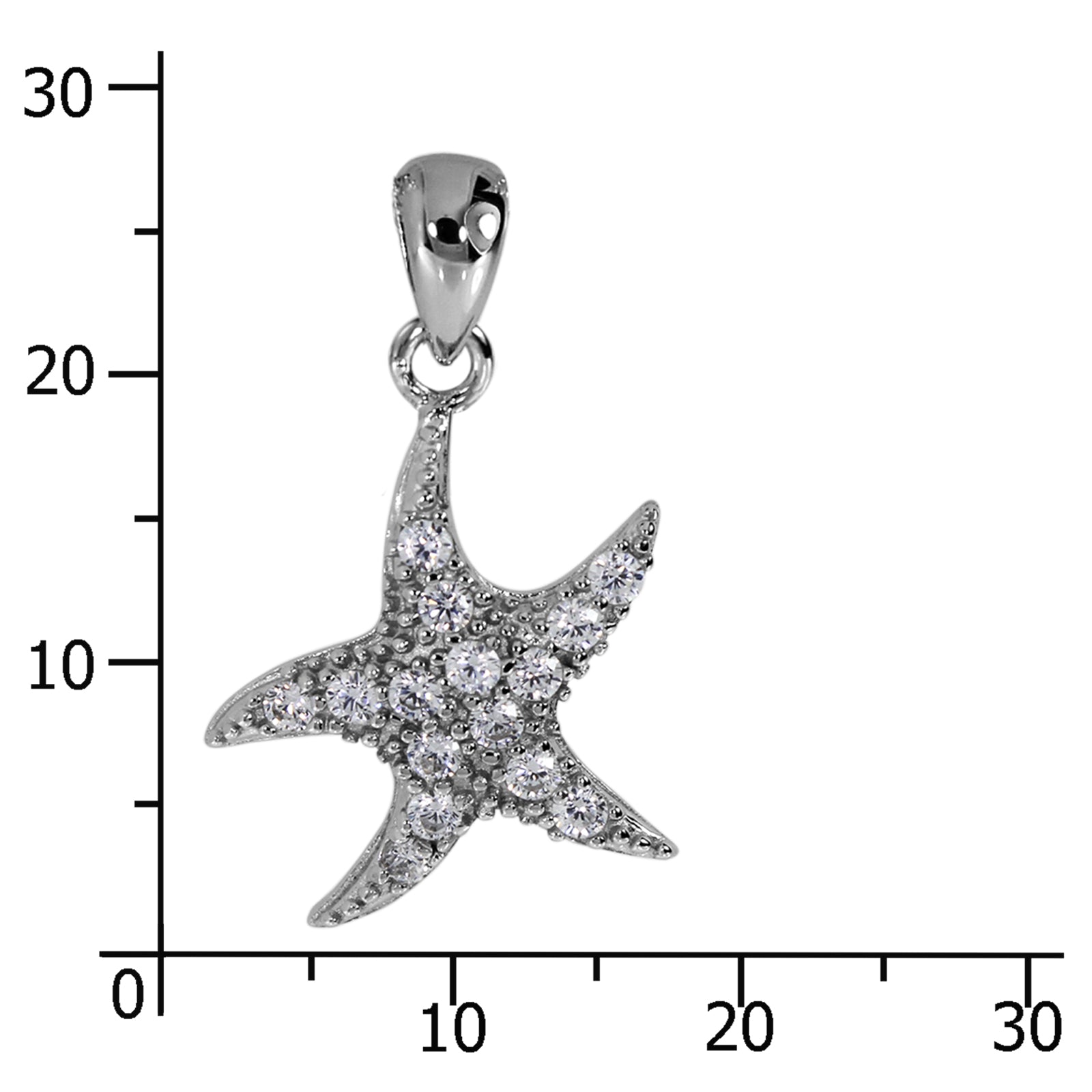 Anhänger "Seestern", Silber 925/000, Zirkonia
