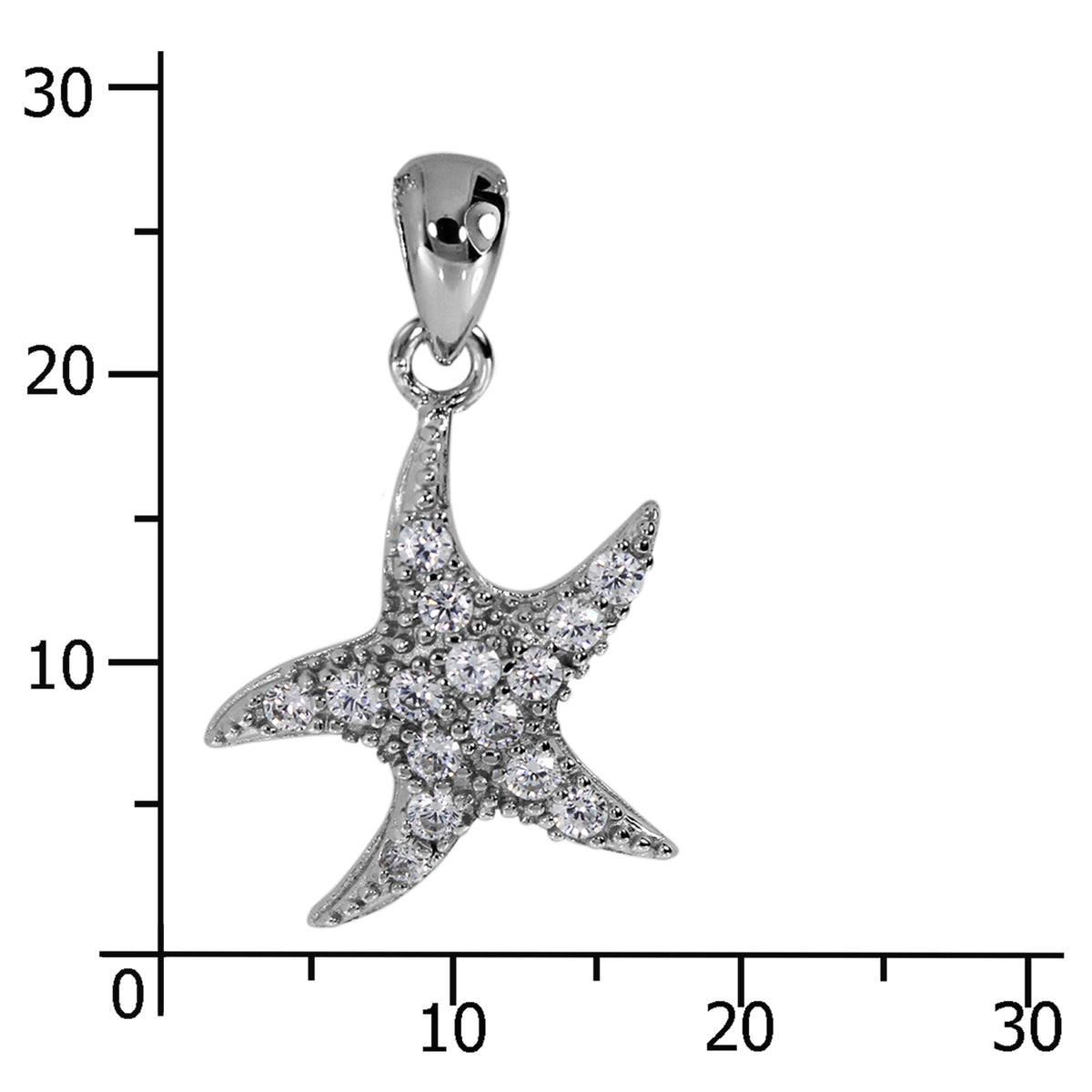 Anhänger "Seestern", Silber 925/000, Zirkonia