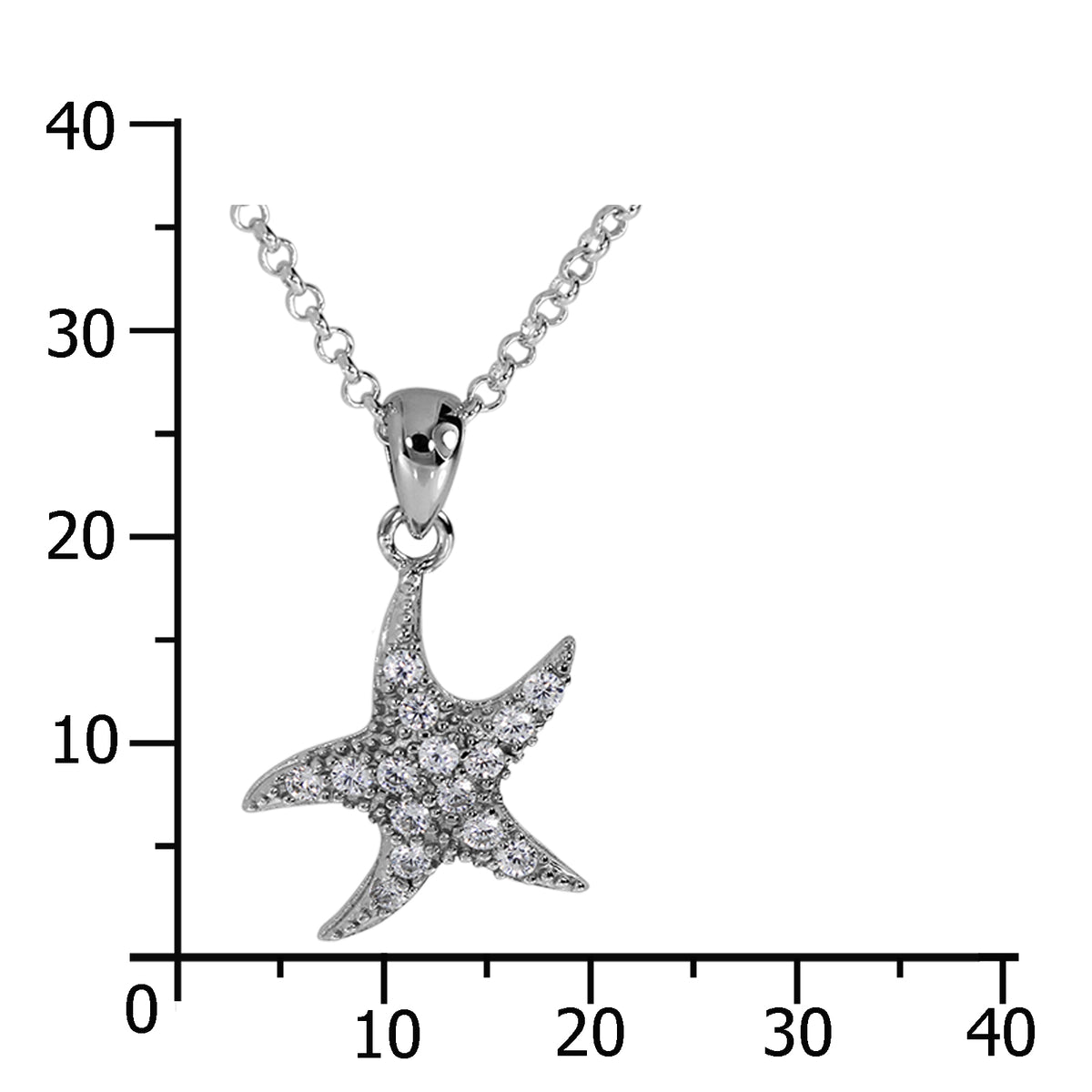 Kette mit Anhänger "Seestern" Silber 925/000,  Zirkonia -Länge wählbar-