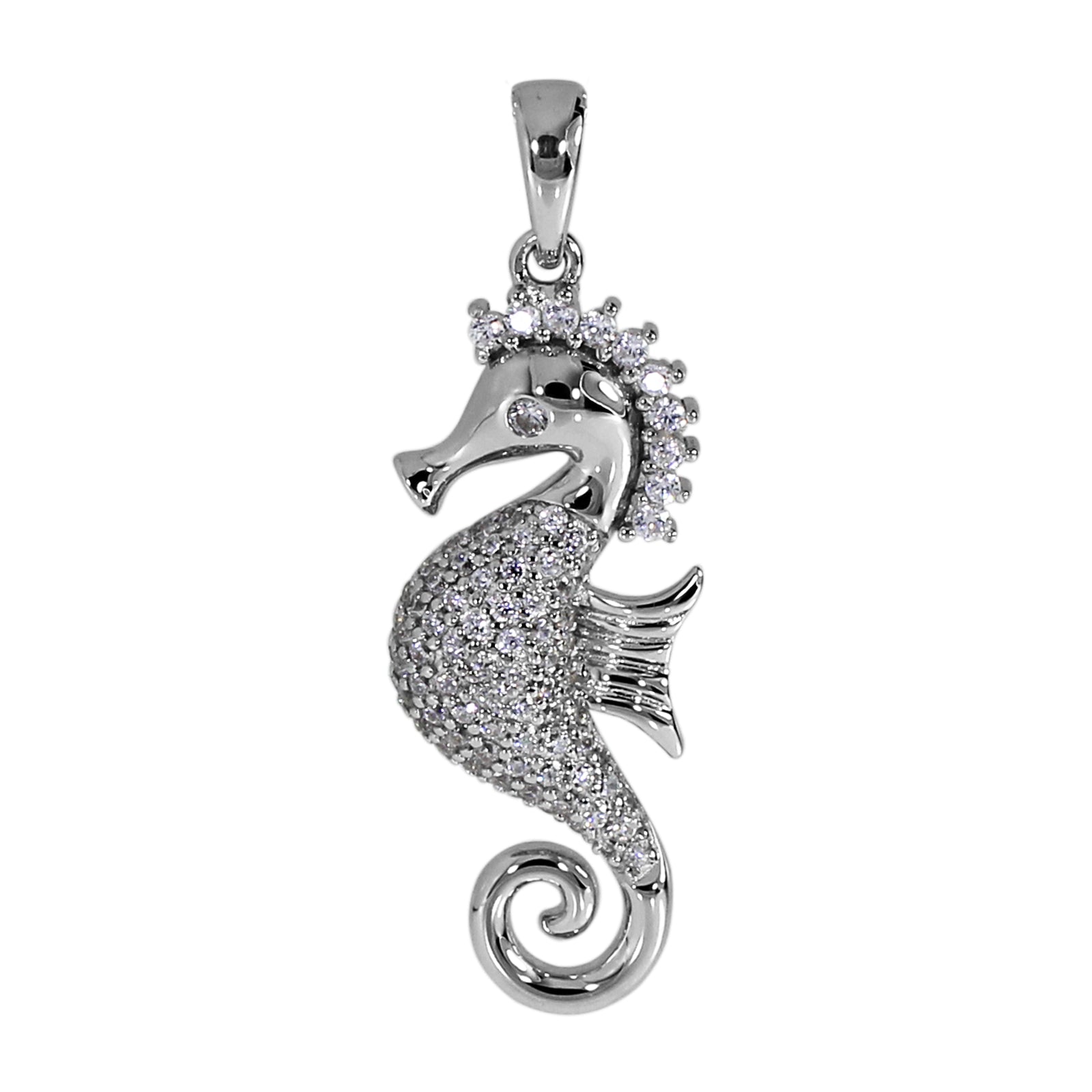 Anhänger "Seepferdchen", Silber 925/000, Zirkonia