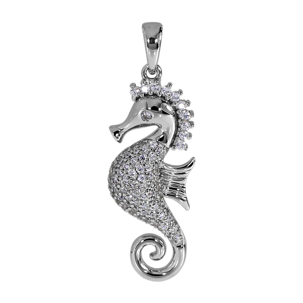 Anhänger "Seepferdchen", Silber 925/000, Zirkonia