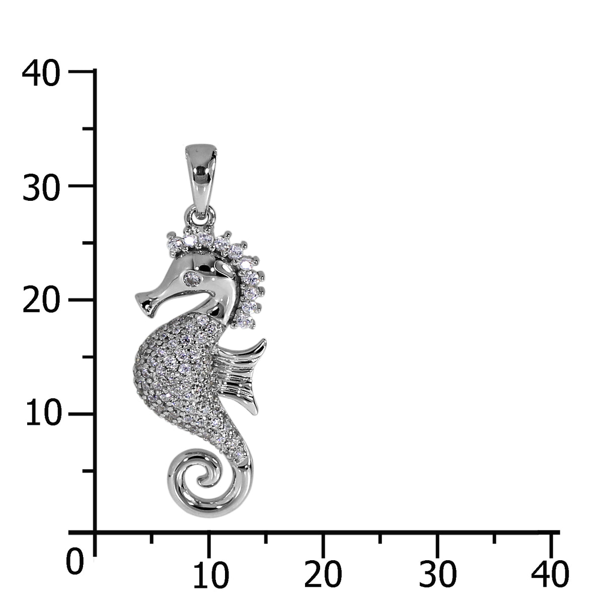Anhänger "Seepferdchen", Silber 925/000, Zirkonia