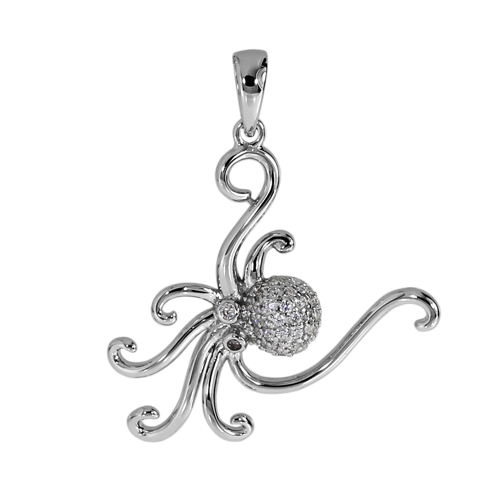 Anhänger "Krake", Silber 925/000, Zirkonia