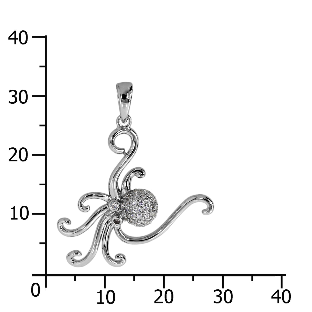 Anhänger "Krake", Silber 925/000, Zirkonia