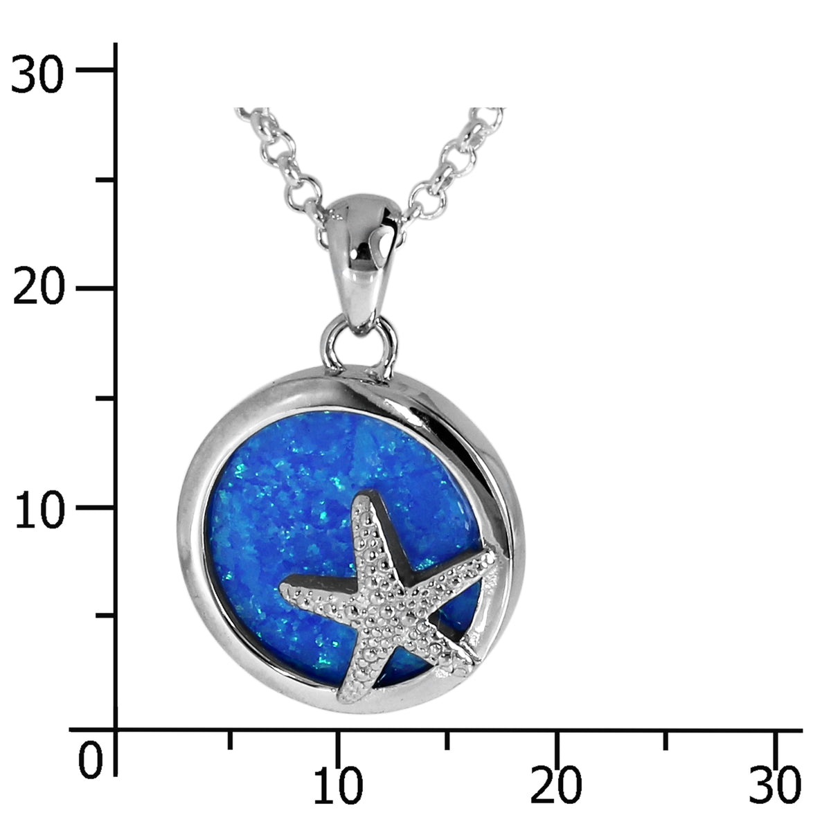 Kette mit Anhänger "Seestern" Silber 925/000 sy. Opal -Länge wählbar-