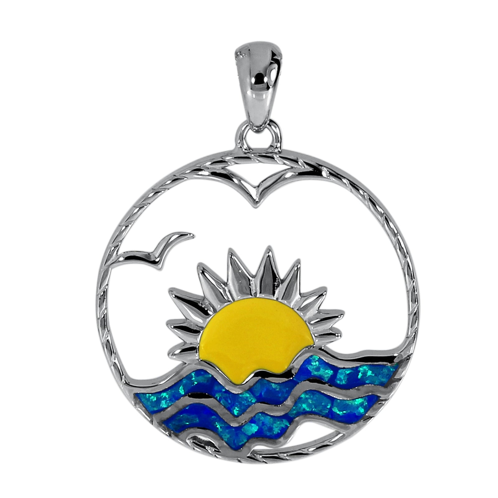 Anhänger Silber 925/000 "Sonnenuntergang" sy.Opal