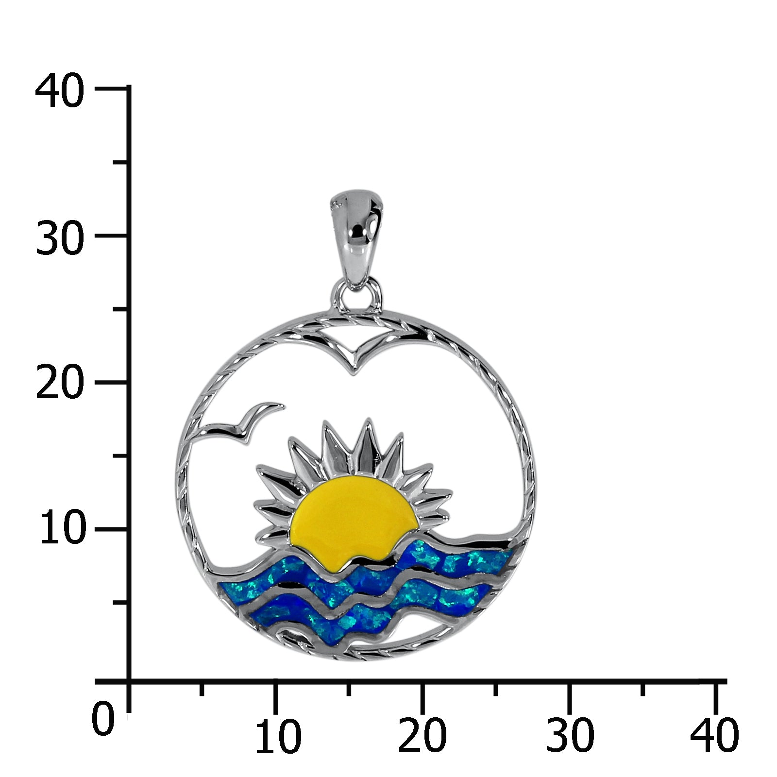 Anhänger Silber 925/000 "Sonnenuntergang" sy.Opal
