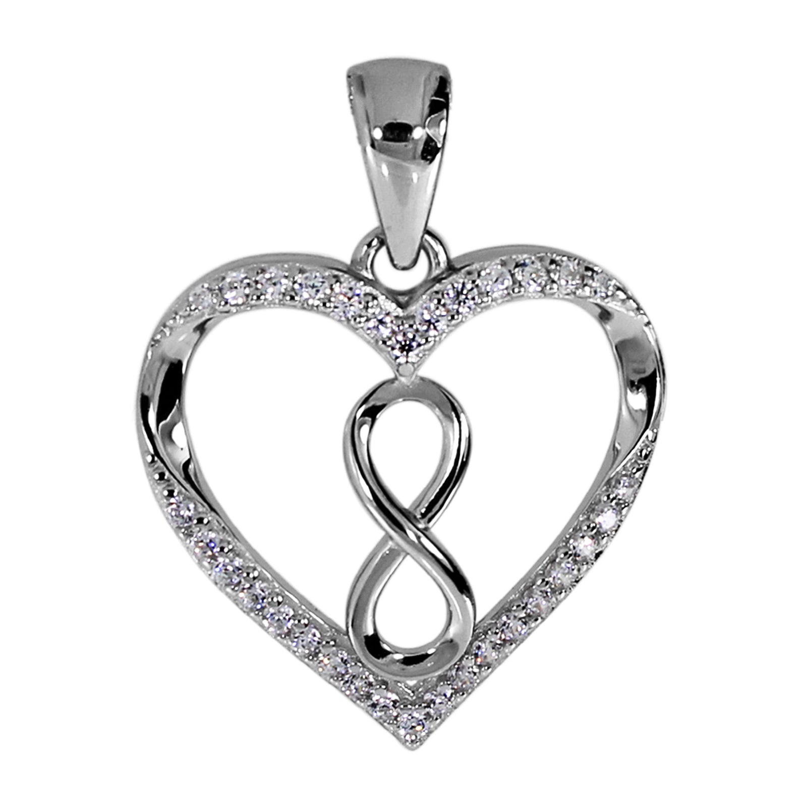Anhänger "Herz", Silber 925/000, Zirkonia