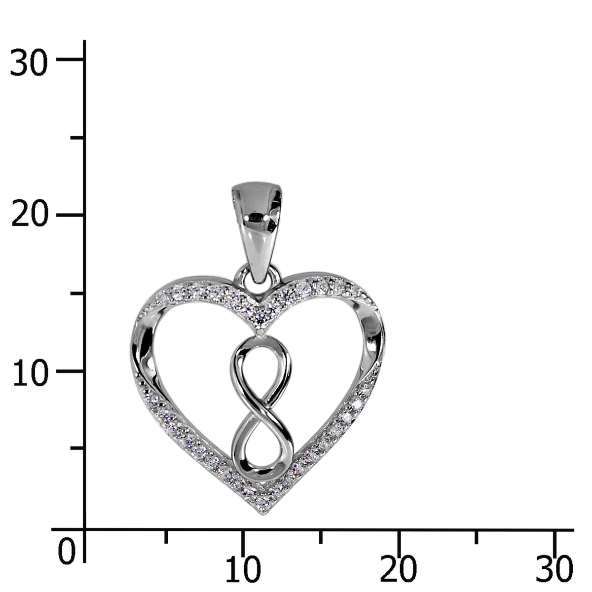 Anhänger "Herz", Silber 925/000, Zirkonia