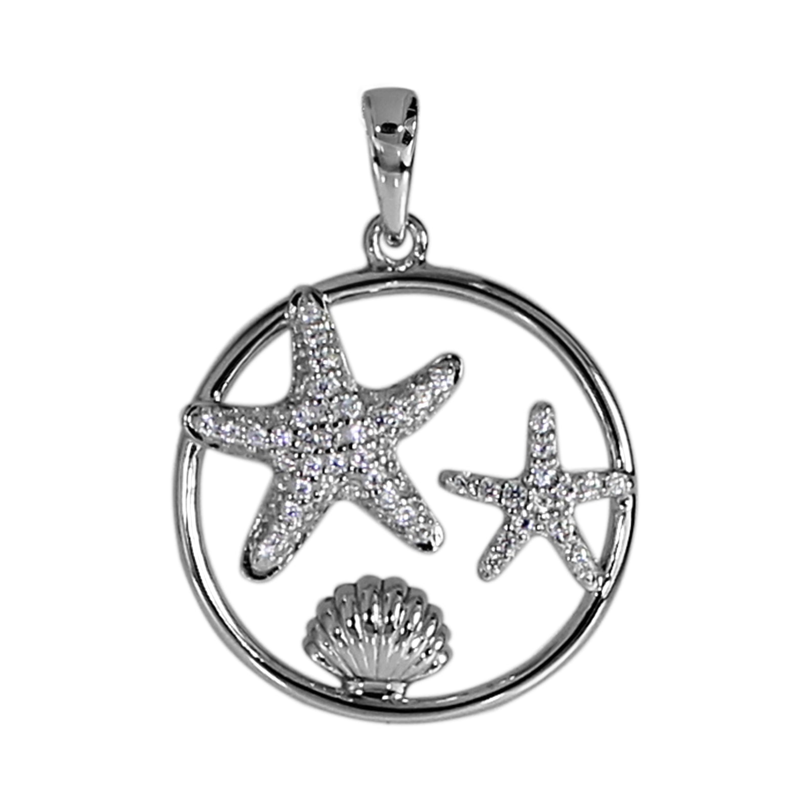 Anhänger "Seestern/ Muschel", Silber 925/000, Zirkonia