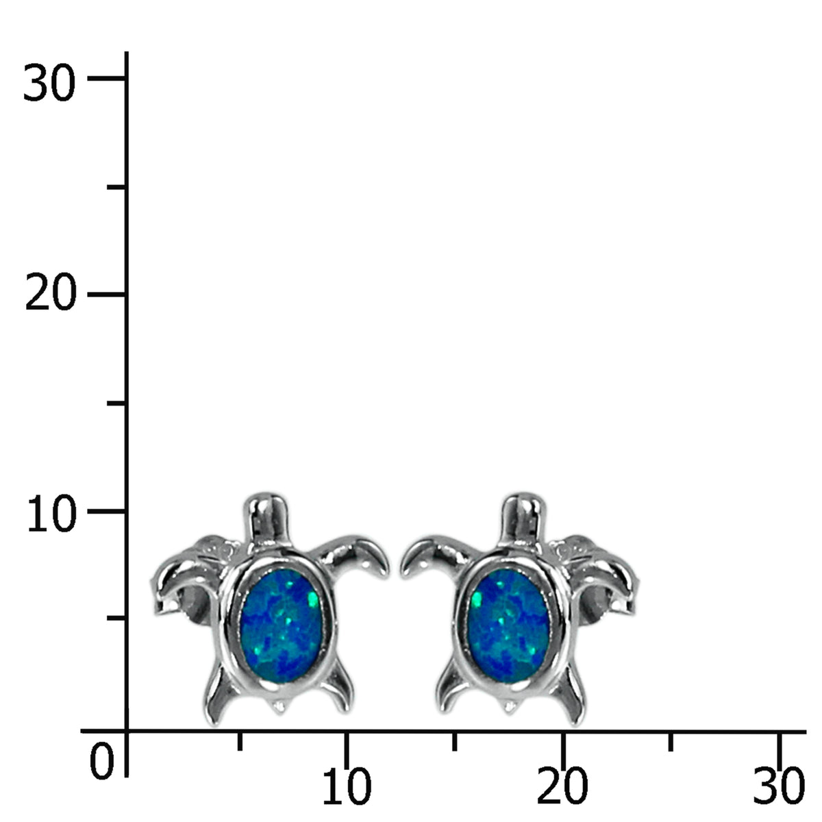 Ohrstecker, Schildkröte, Silber 925/000