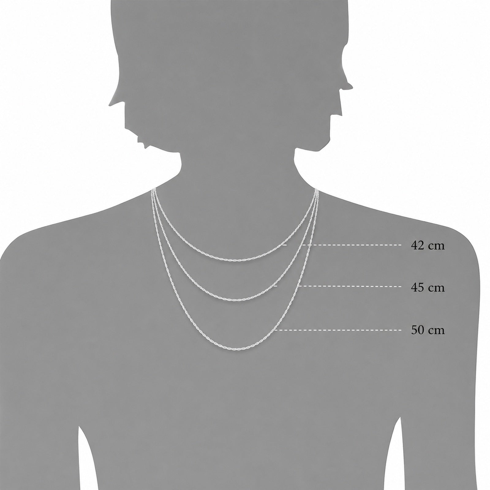 Kette Silber 925/000, Kordel 2,2 mm breit -Länge wählbar-